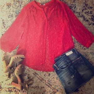 Bright red Dalia Blouse/ Size L
